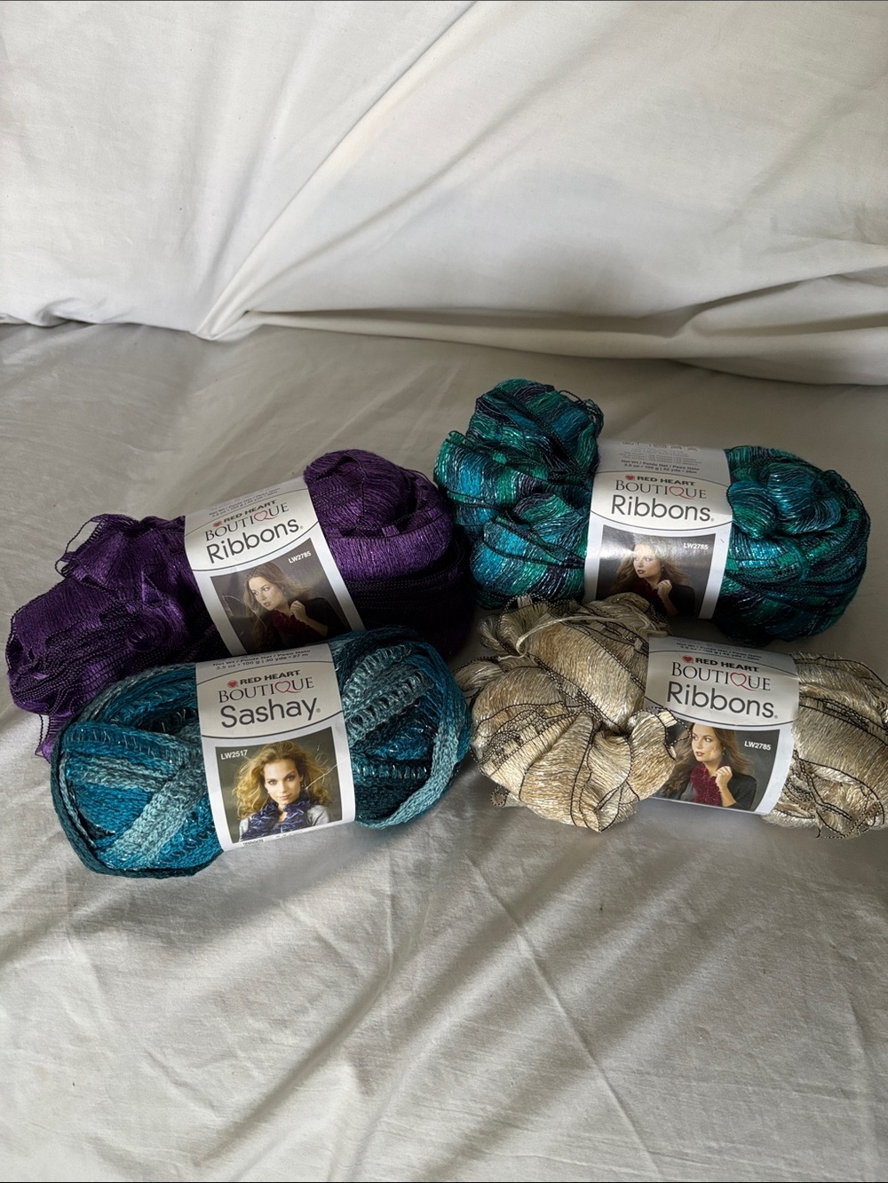 🧶Red Heart Boutique Ribbons & Sashay Yarn Bundle